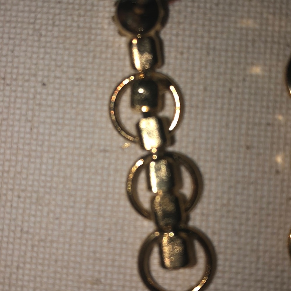 gold earrings with gems - Picture 3 of 4